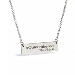 #Outnumbered Mom of Boys 🖤 Necklace